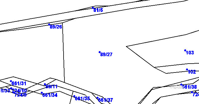 Parcela st. 89/27 v KÚ Havlovice u Domažlic, Katastrální mapa