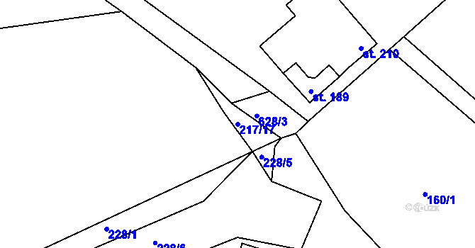 Parcela st. 217/17 v KÚ Havlovice u Domažlic, Katastrální mapa