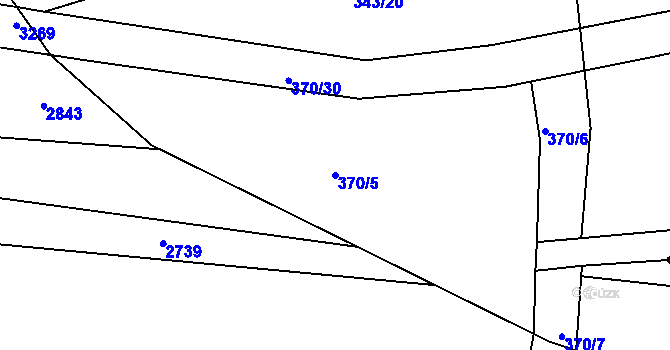 Parcela st. 370/5 v KÚ Havlovice u Domažlic, Katastrální mapa