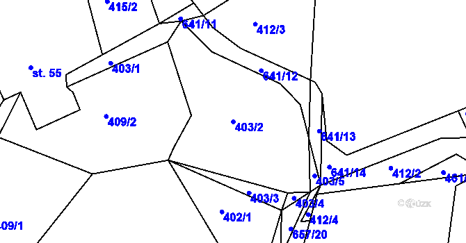 Parcela st. 403/2 v KÚ Havlovice u Domažlic, Katastrální mapa
