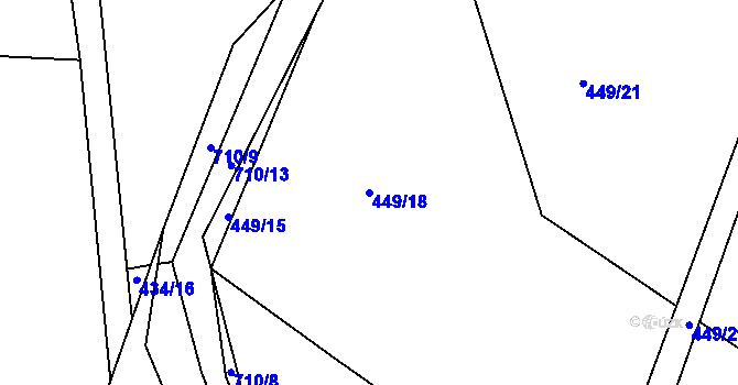 Parcela st. 449/18 v KÚ Havlovice u Domažlic, Katastrální mapa
