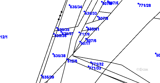 Parcela st. 507/7 v KÚ Havlovice u Domažlic, Katastrální mapa