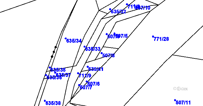 Parcela st. 507/8 v KÚ Havlovice u Domažlic, Katastrální mapa