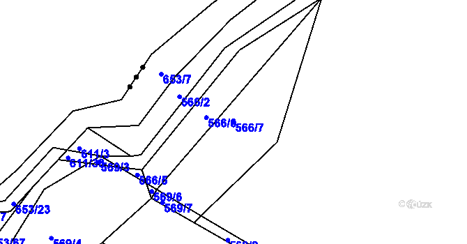 Parcela st. 566/7 v KÚ Havlovice u Domažlic, Katastrální mapa