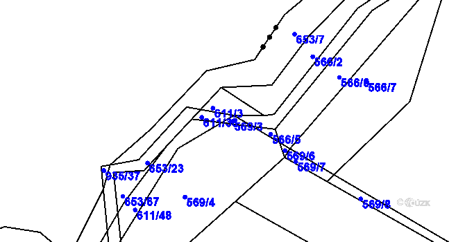 Parcela st. 569/3 v KÚ Havlovice u Domažlic, Katastrální mapa