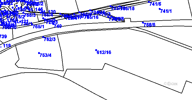 Parcela st. 612/16 v KÚ Havlovice u Domažlic, Katastrální mapa