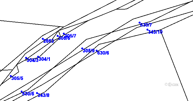 Parcela st. 630/6 v KÚ Havlovice u Domažlic, Katastrální mapa