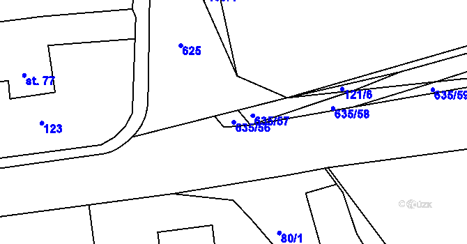 Parcela st. 635/56 v KÚ Havlovice u Domažlic, Katastrální mapa