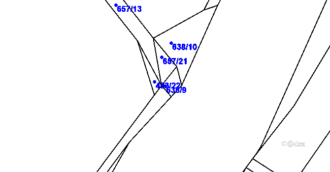 Parcela st. 638/9 v KÚ Havlovice u Domažlic, Katastrální mapa