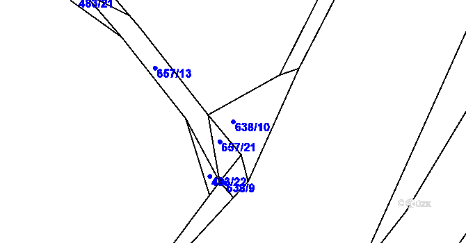 Parcela st. 638/10 v KÚ Havlovice u Domažlic, Katastrální mapa