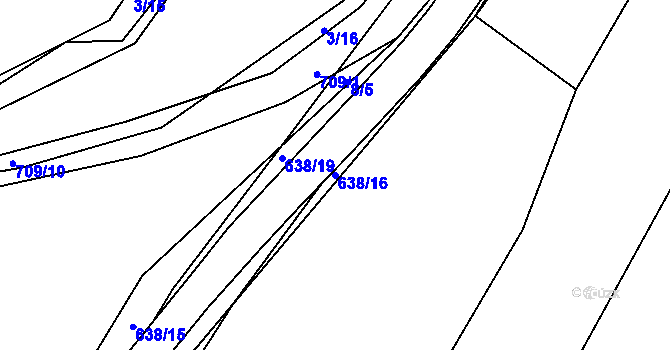 Parcela st. 638/16 v KÚ Havlovice u Domažlic, Katastrální mapa