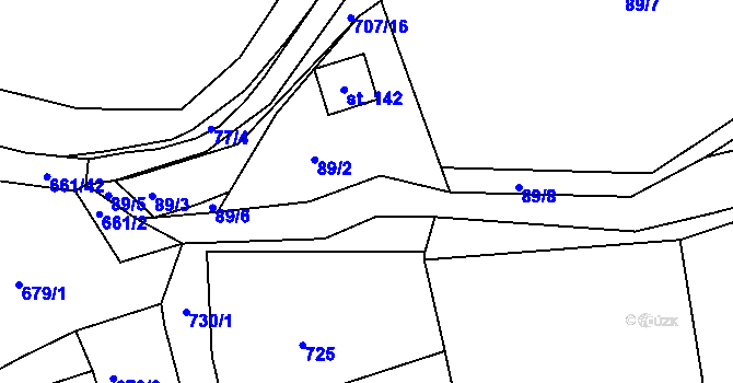 Parcela st. 661/4 v KÚ Havlovice u Domažlic, Katastrální mapa