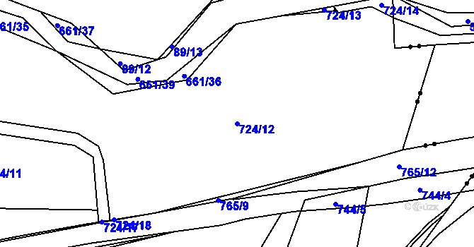 Parcela st. 724/12 v KÚ Havlovice u Domažlic, Katastrální mapa