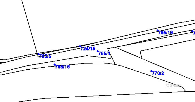 Parcela st. 765/1 v KÚ Havlovice u Domažlic, Katastrální mapa