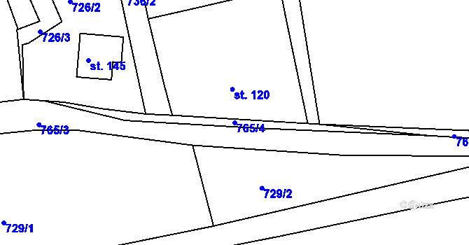 Parcela st. 765/4 v KÚ Havlovice u Domažlic, Katastrální mapa