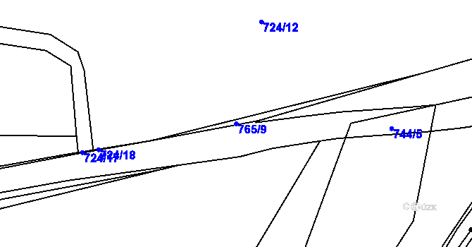 Parcela st. 765/9 v KÚ Havlovice u Domažlic, Katastrální mapa