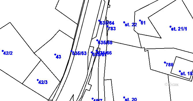 Parcela st. 635/66 v KÚ Havlovice u Domažlic, Katastrální mapa