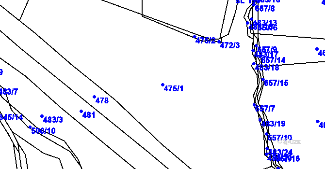 Parcela st. 475/1 v KÚ Havlovice u Domažlic, Katastrální mapa
