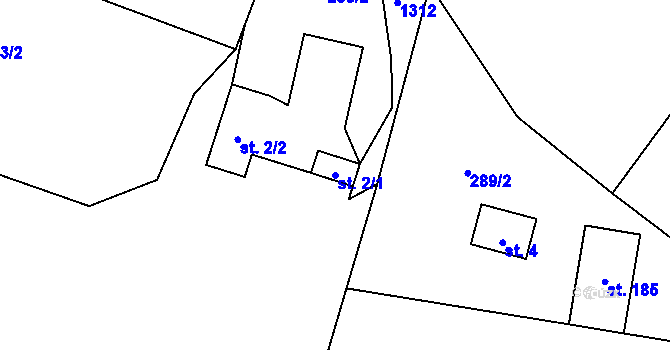 Parcela st. 2/1 v KÚ Havlovice, Katastrální mapa