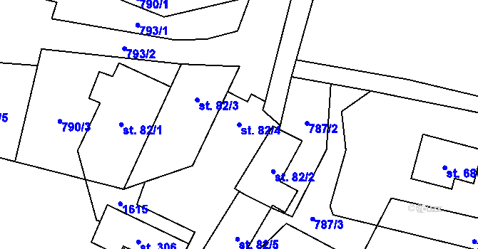 Parcela st. 82/4 v KÚ Havlovice, Katastrální mapa