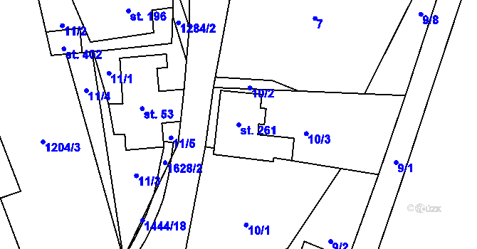 Parcela st. 261 v KÚ Havlovice, Katastrální mapa