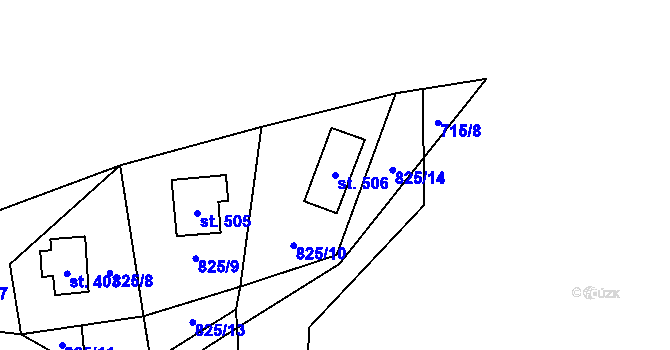 Parcela st. 506 v KÚ Havlovice, Katastrální mapa