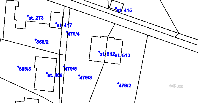 Parcela st. 512 v KÚ Havlovice, Katastrální mapa
