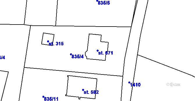 Parcela st. 671 v KÚ Havlovice, Katastrální mapa
