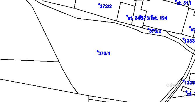 Parcela st. 370/1 v KÚ Havlovice, Katastrální mapa