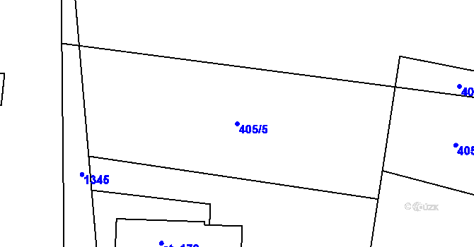 Parcela st. 405/5 v KÚ Havlovice, Katastrální mapa