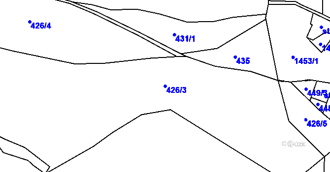 Parcela st. 426/3 v KÚ Havlovice, Katastrální mapa