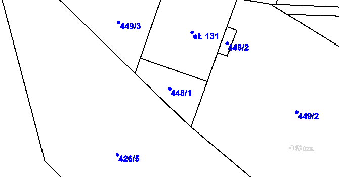 Parcela st. 448/1 v KÚ Havlovice, Katastrální mapa