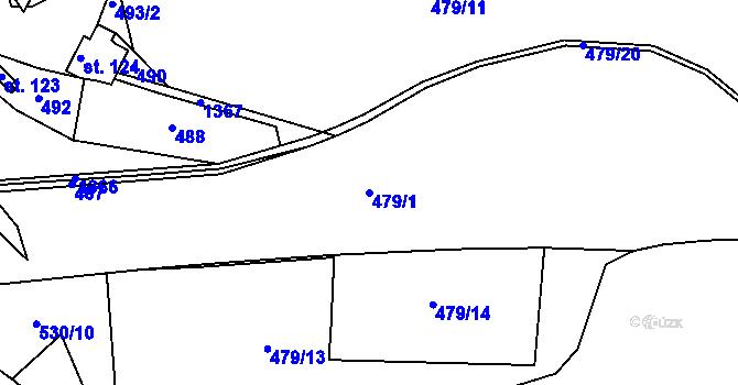 Parcela st. 479/1 v KÚ Havlovice, Katastrální mapa