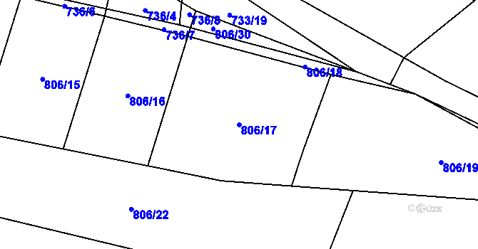 Parcela st. 806/17 v KÚ Havlovice, Katastrální mapa