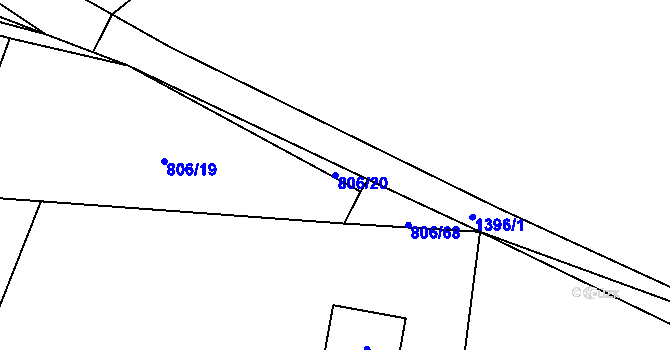 Parcela st. 806/20 v KÚ Havlovice, Katastrální mapa