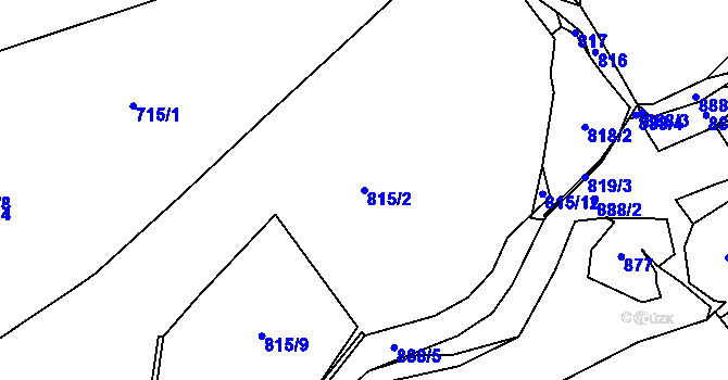 Parcela st. 815/2 v KÚ Havlovice, Katastrální mapa