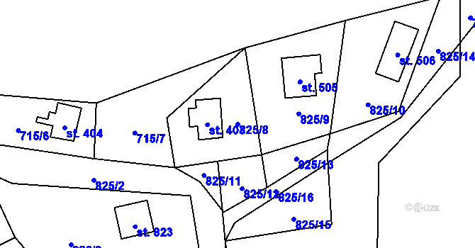 Parcela st. 825/8 v KÚ Havlovice, Katastrální mapa