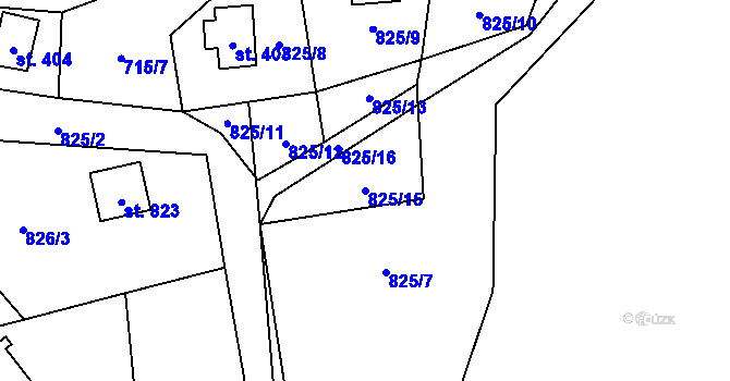Parcela st. 825/15 v KÚ Havlovice, Katastrální mapa