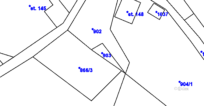 Parcela st. 903 v KÚ Havlovice, Katastrální mapa