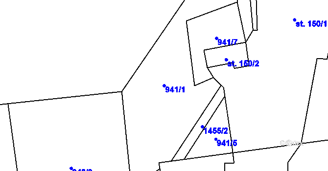 Parcela st. 941/1 v KÚ Havlovice, Katastrální mapa