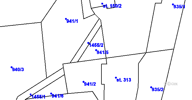 Parcela st. 941/5 v KÚ Havlovice, Katastrální mapa