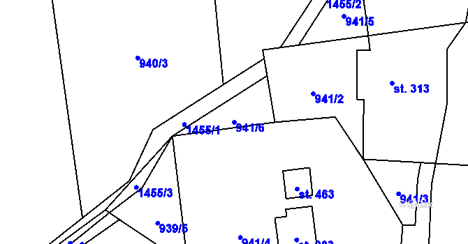 Parcela st. 941/6 v KÚ Havlovice, Katastrální mapa