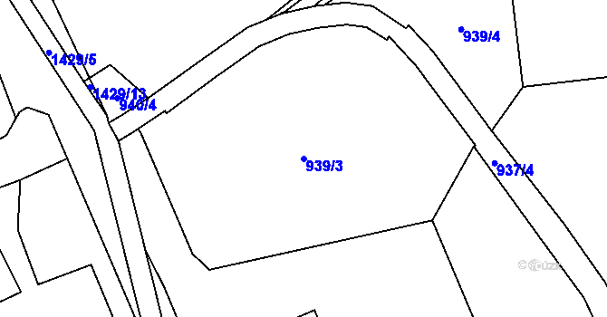 Parcela st. 939/3 v KÚ Havlovice, Katastrální mapa