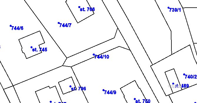 Parcela st. 744/10 v KÚ Havlovice, Katastrální mapa
