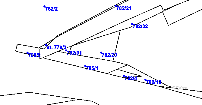 Parcela st. 782/20 v KÚ Havlovice, Katastrální mapa