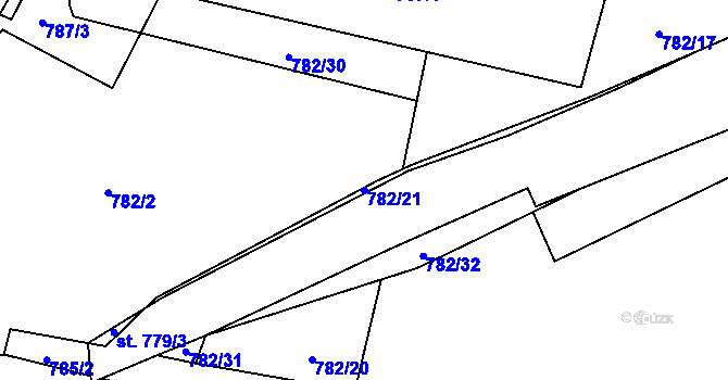 Parcela st. 782/21 v KÚ Havlovice, Katastrální mapa