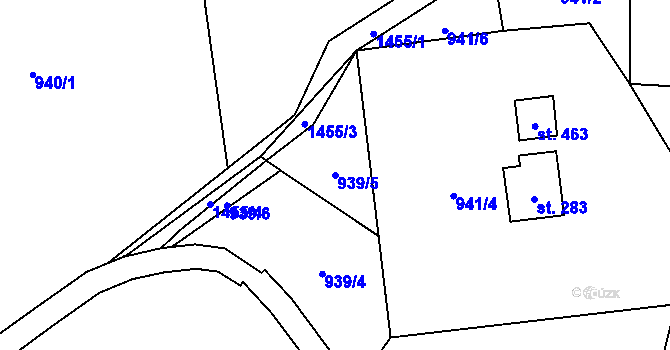 Parcela st. 939/5 v KÚ Havlovice, Katastrální mapa