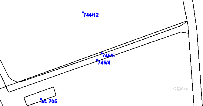 Parcela st. 745/5 v KÚ Havlovice, Katastrální mapa