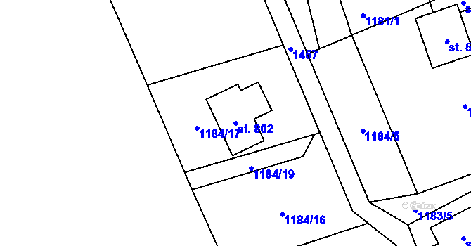 Parcela st. 802 v KÚ Havlovice, Katastrální mapa