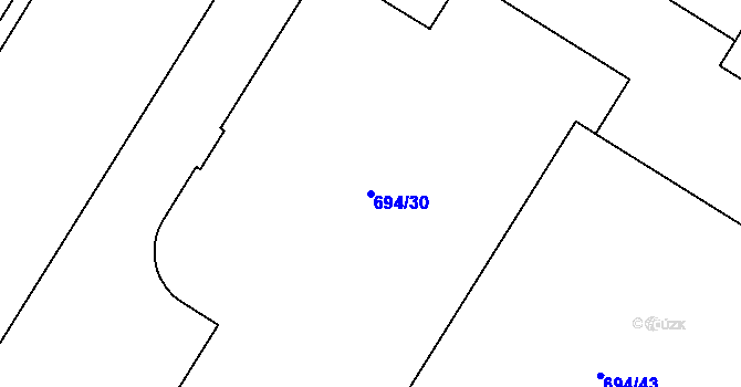 Parcela st. 694/30 v KÚ Havraň, Katastrální mapa